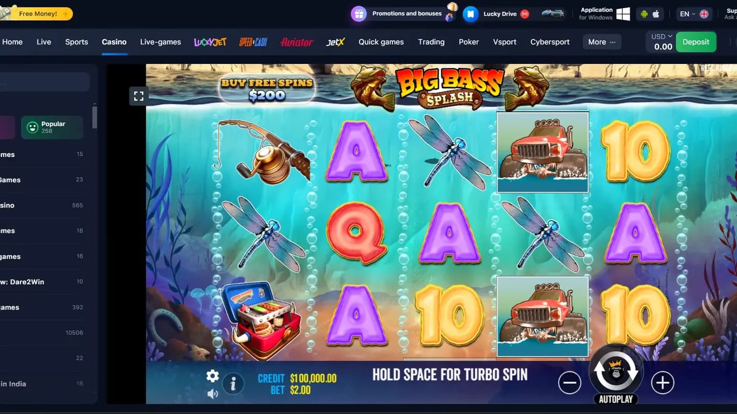 Big Bass Splash at 1win