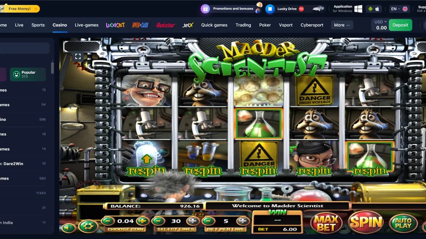 Madder Scientist at 1win