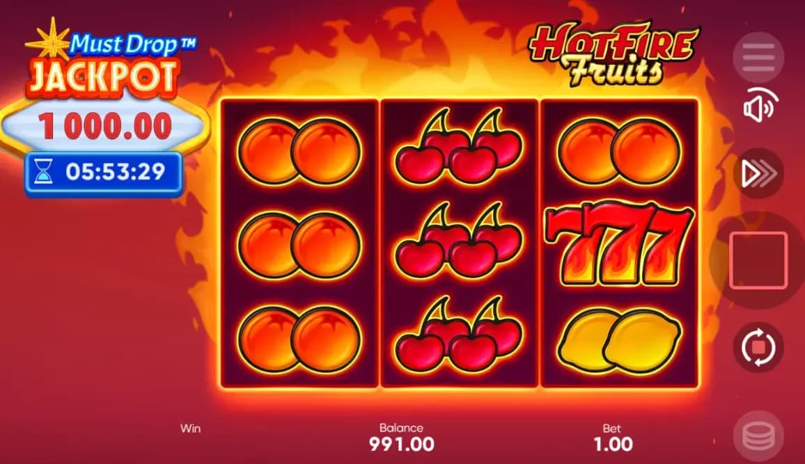 Must Drop JACKPOT™ Hot Fire Fruits Interface