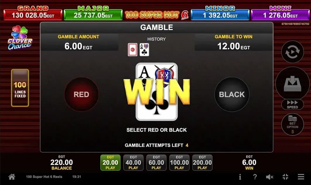 Super Hot 6 reels Win