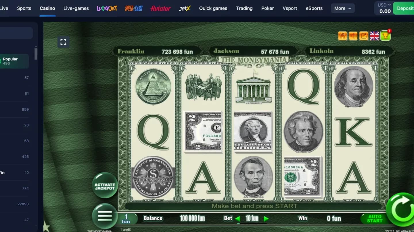 The Moneymania slot